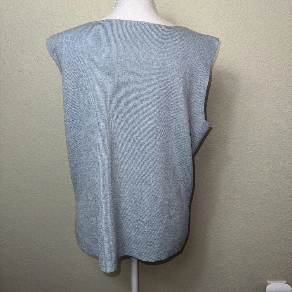 Vtg John Paul Richard Uniform Blue‎ Knit Cardigan Shell Set XL Coquette Coastal